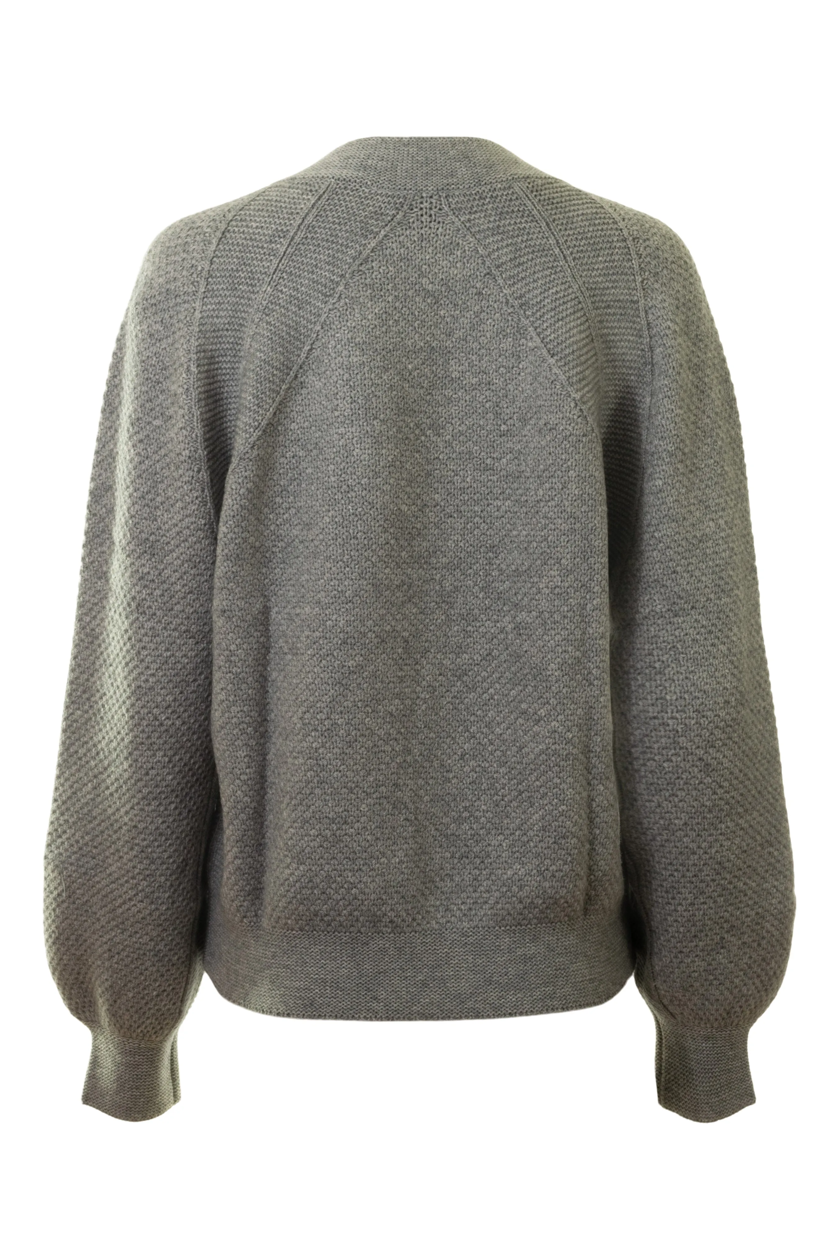 Repeat Cashmere Textured V-neck in Light Grey