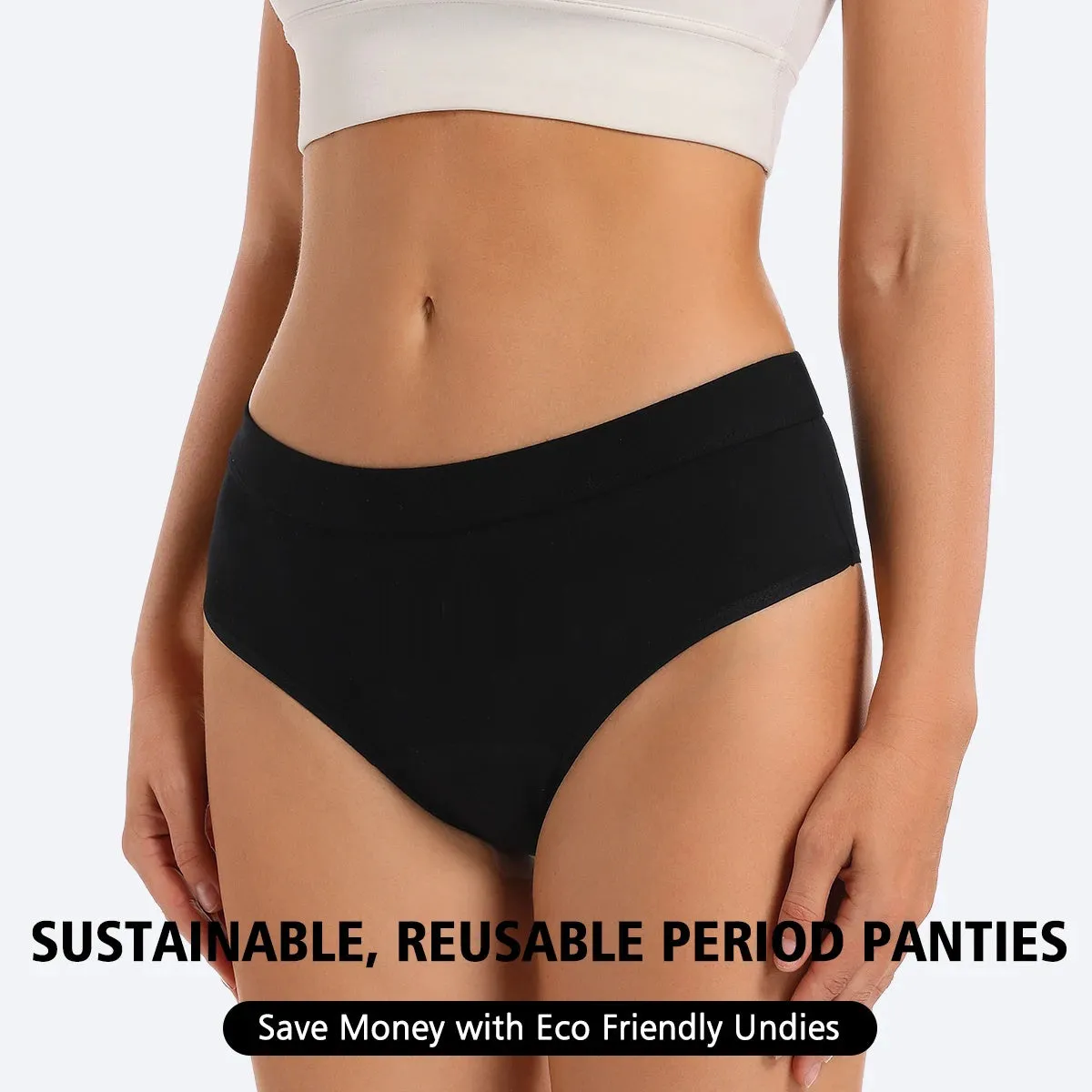 Reusable Washable Incontinence Panties Women Bamboo Discharge Bladder Control Panties 4 Layers Period Panties