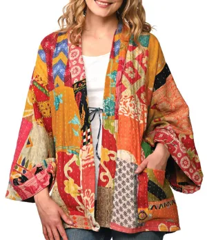 Reversible 100% Cotton Kantha Kimono Jacket