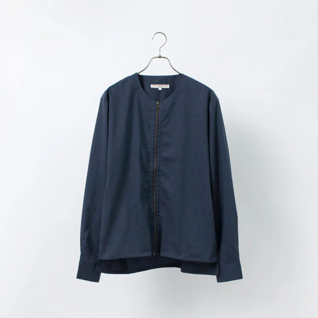 ROCOCO / Polylammy Coolmax stretch collarless shirt cardigan