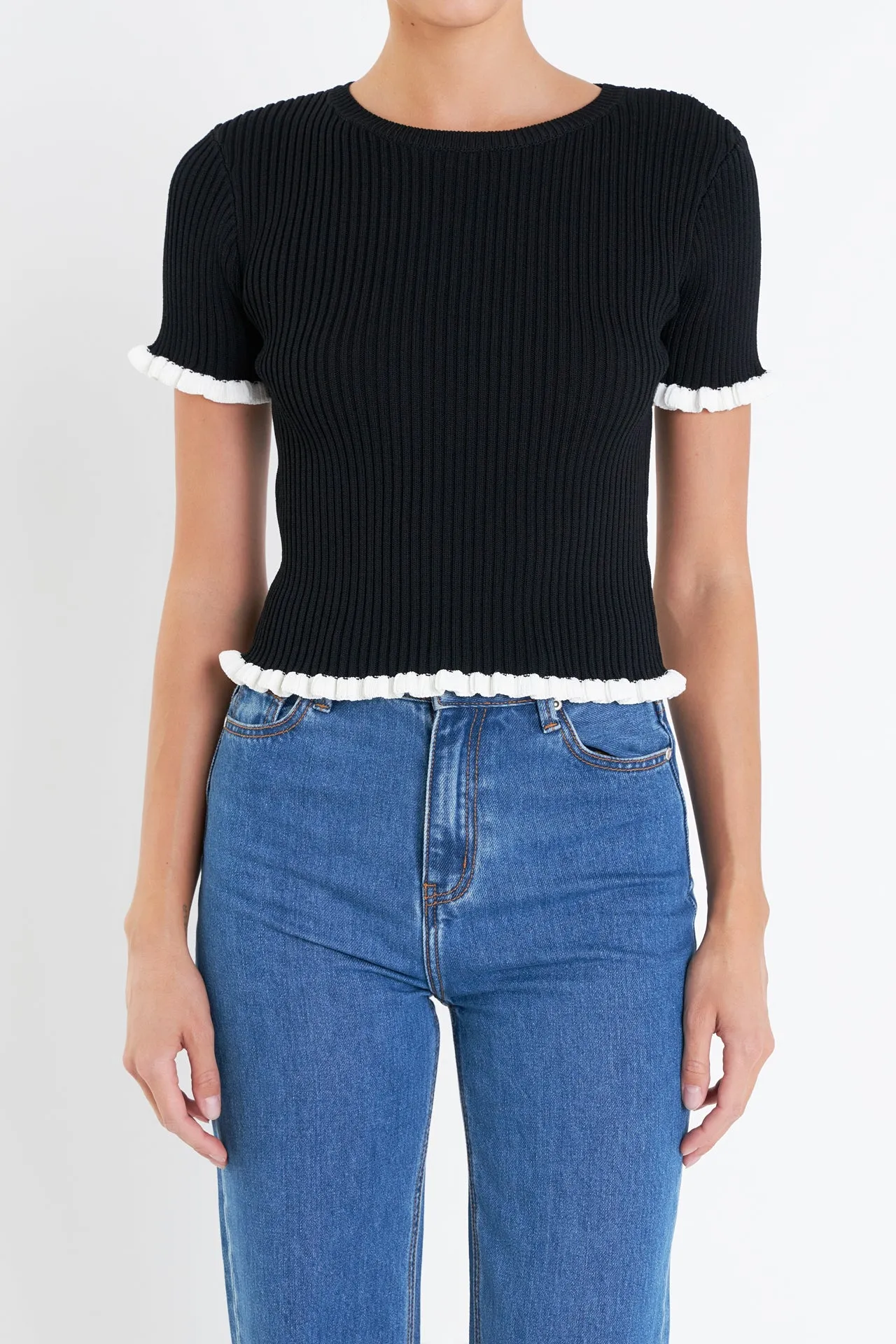 Ruffle Detailed Knit Top