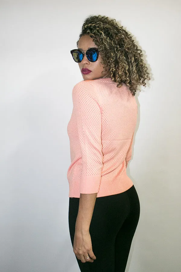 S2503 PEACH SWEATER TOP