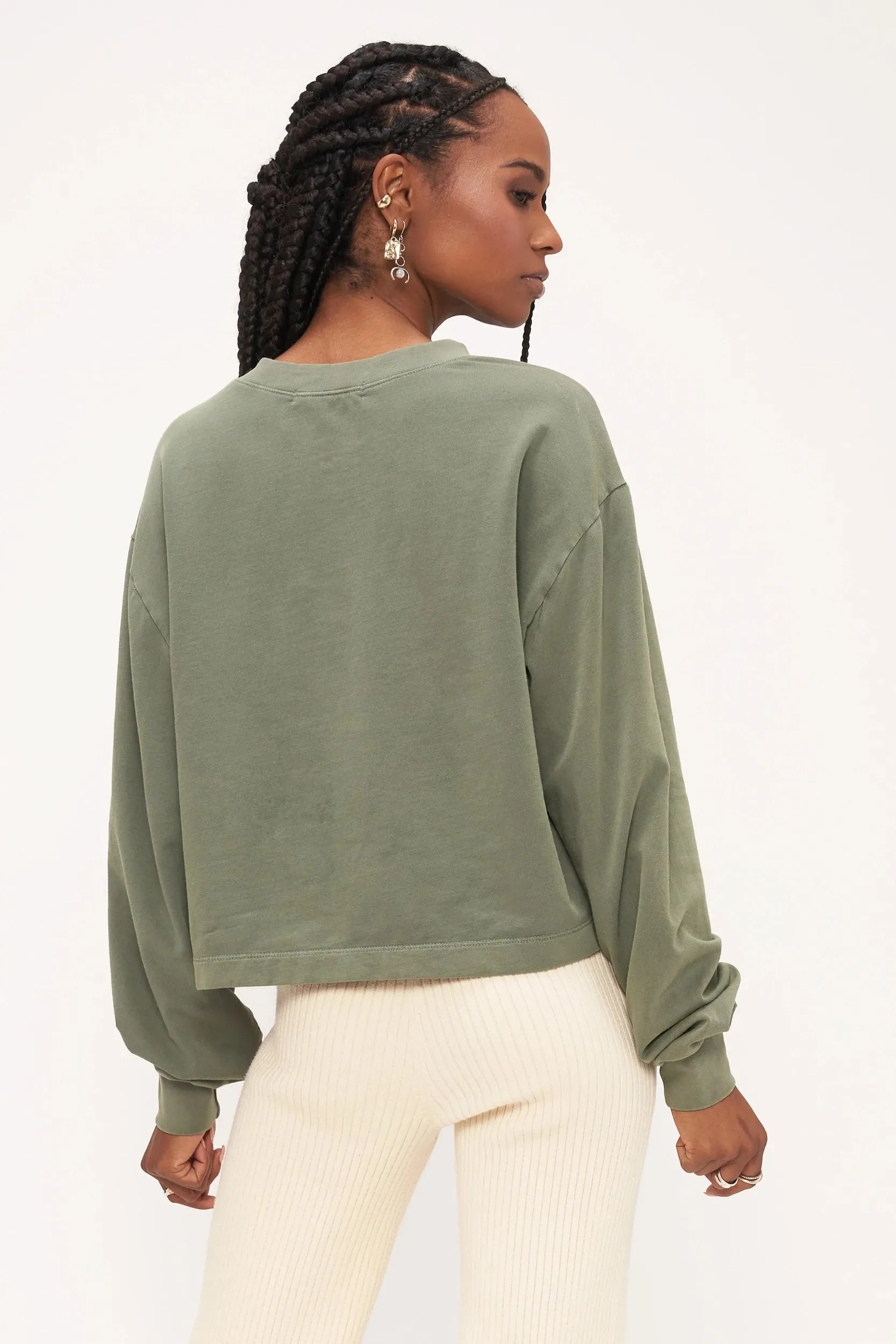 Sage Leopard Boxy Sweatshirt