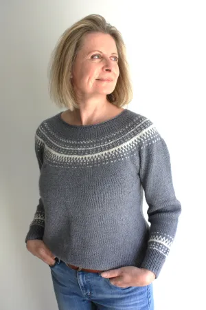 Sarek Sweater - Easy Colorwork Seamless Top Down Sweater