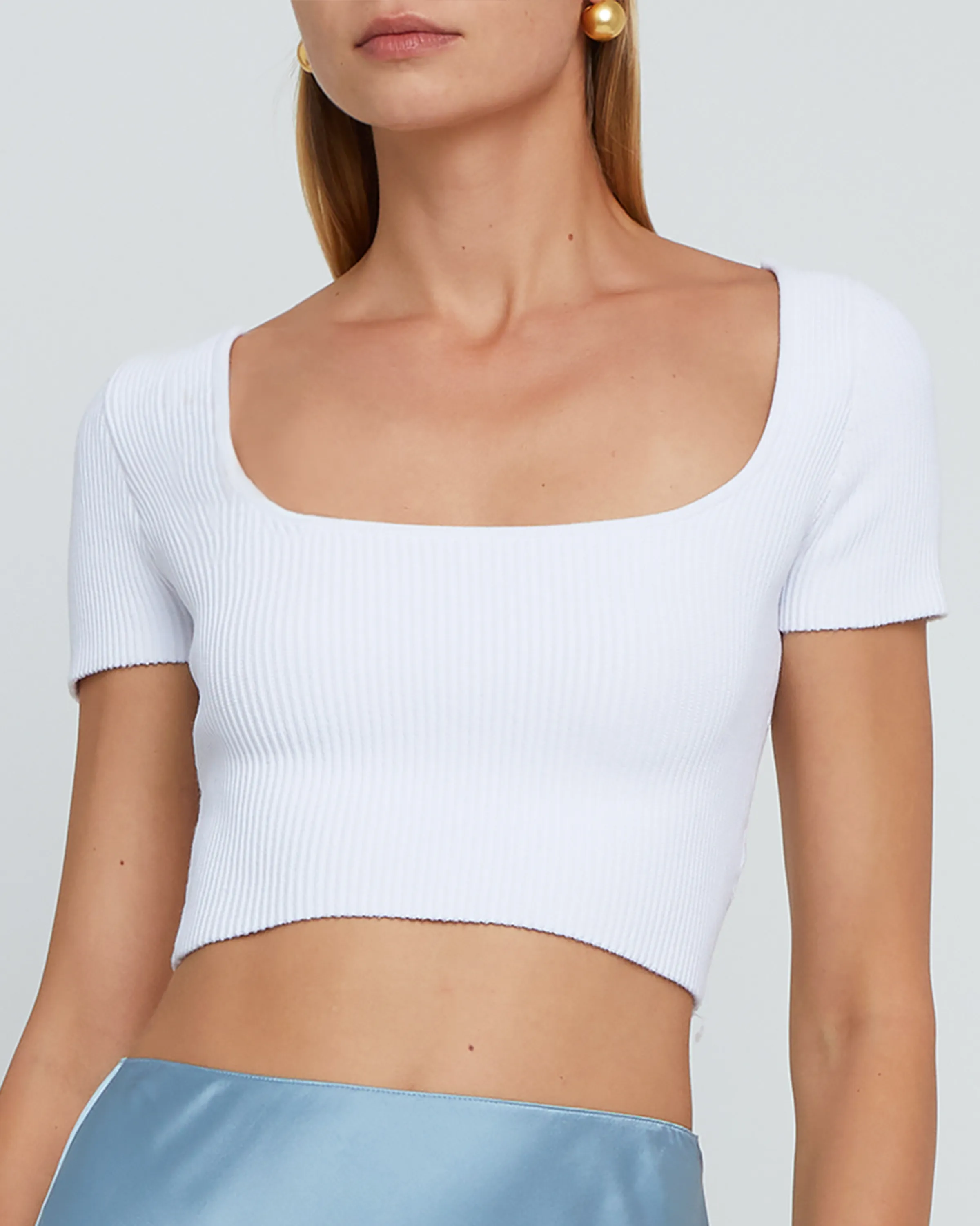 Sculpting Knit Squareneck Top