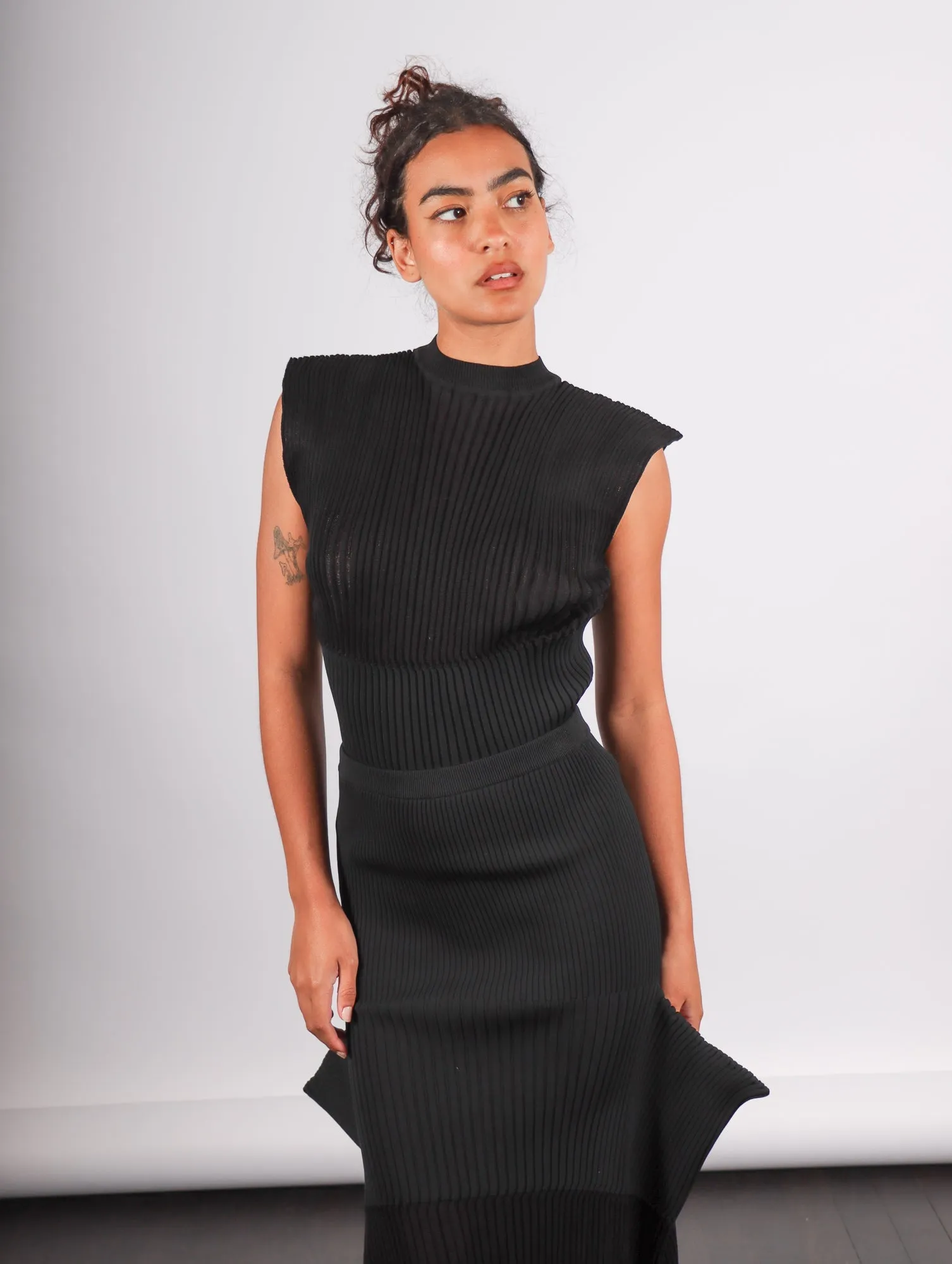 Sensu Knit Top in Black by Issey Miyake