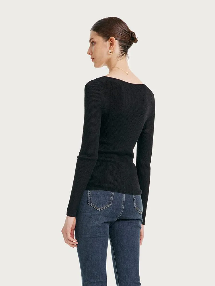 Silk Woolen Knit Top