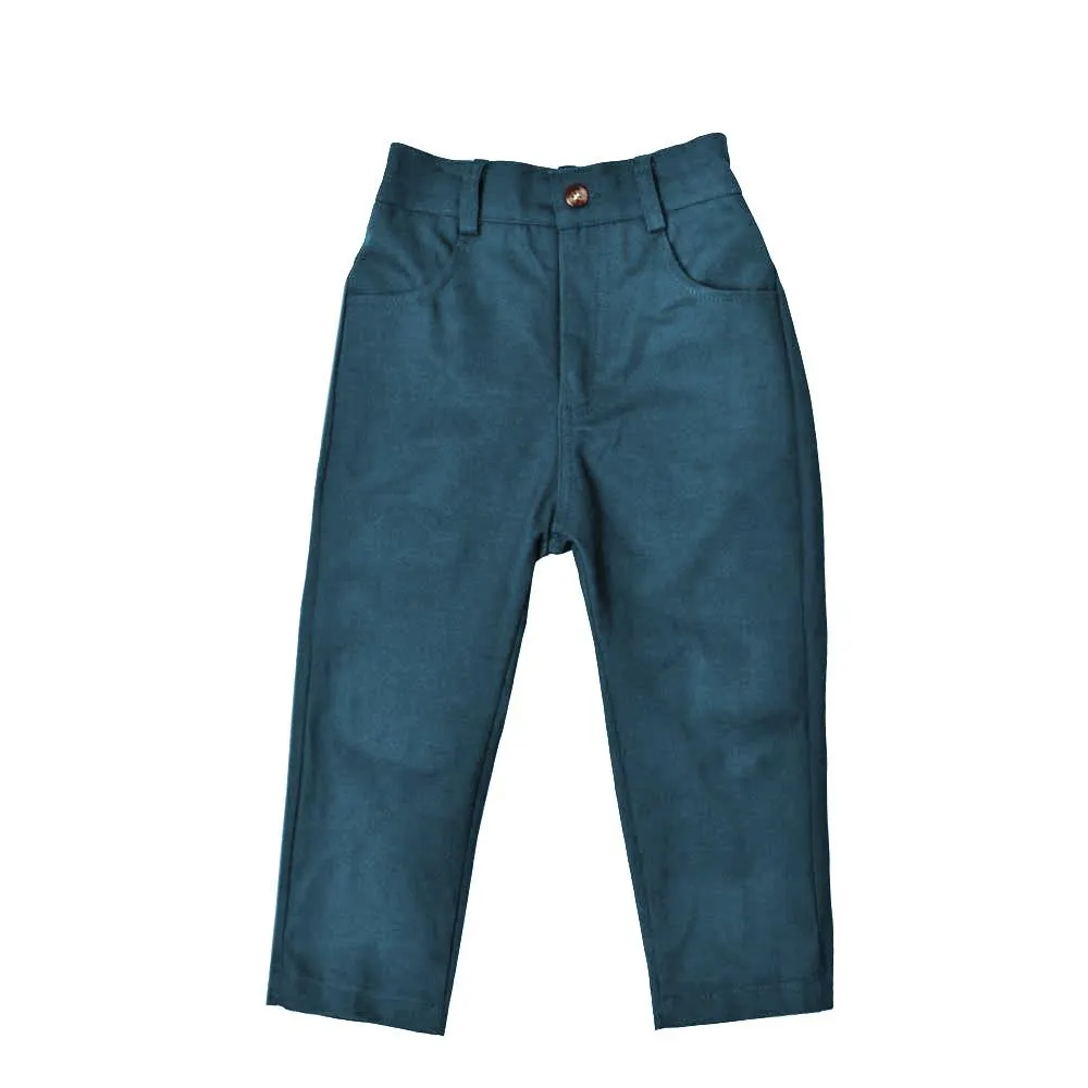 Slim Fit Ankle Pants, Deep Teal