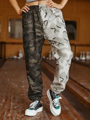 Sporty Camo Natural Long Women Pants