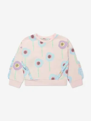 Stella McCartney Girls Frilly Flower Sweatshirt in Pink