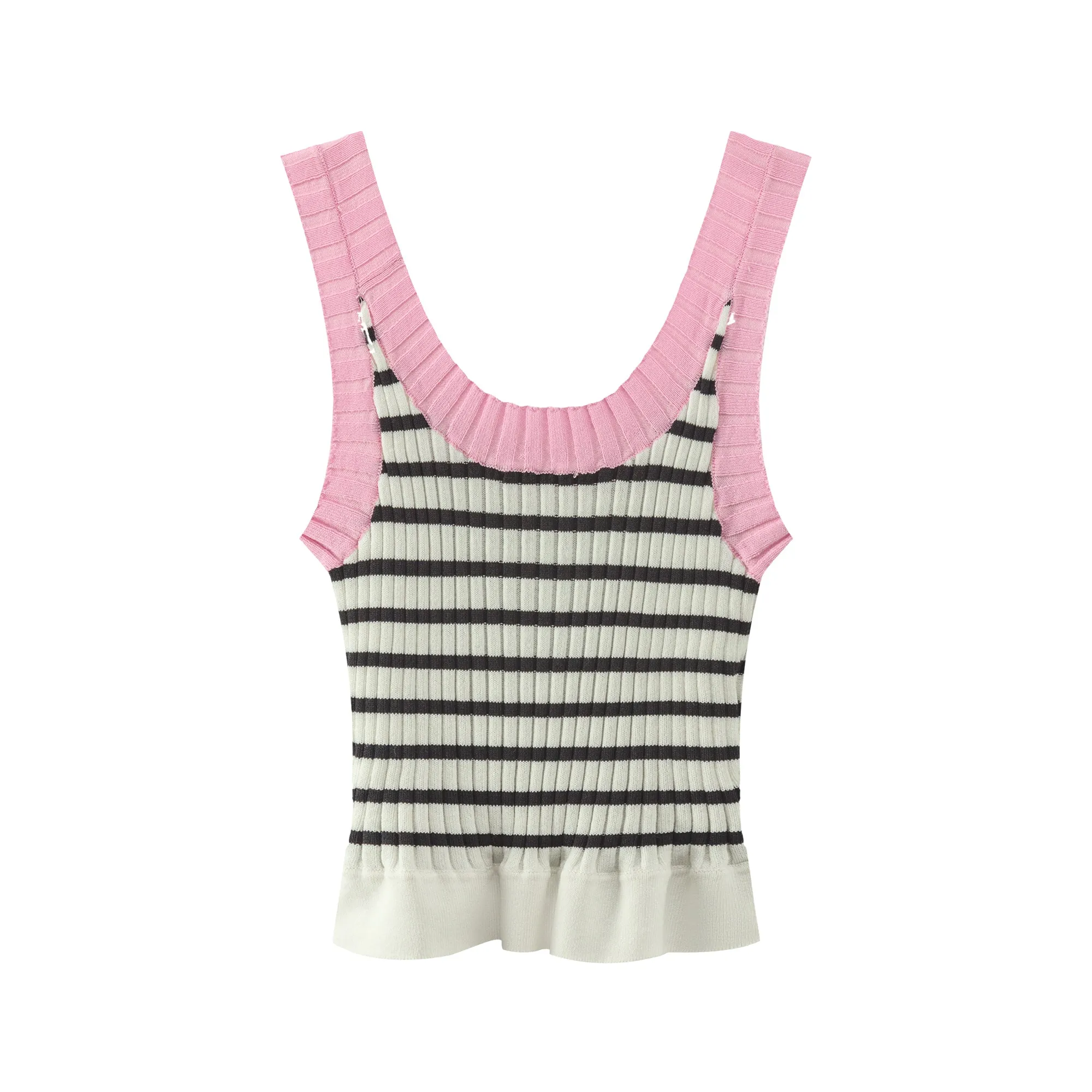 Striped Stretchy Knit Cami Top