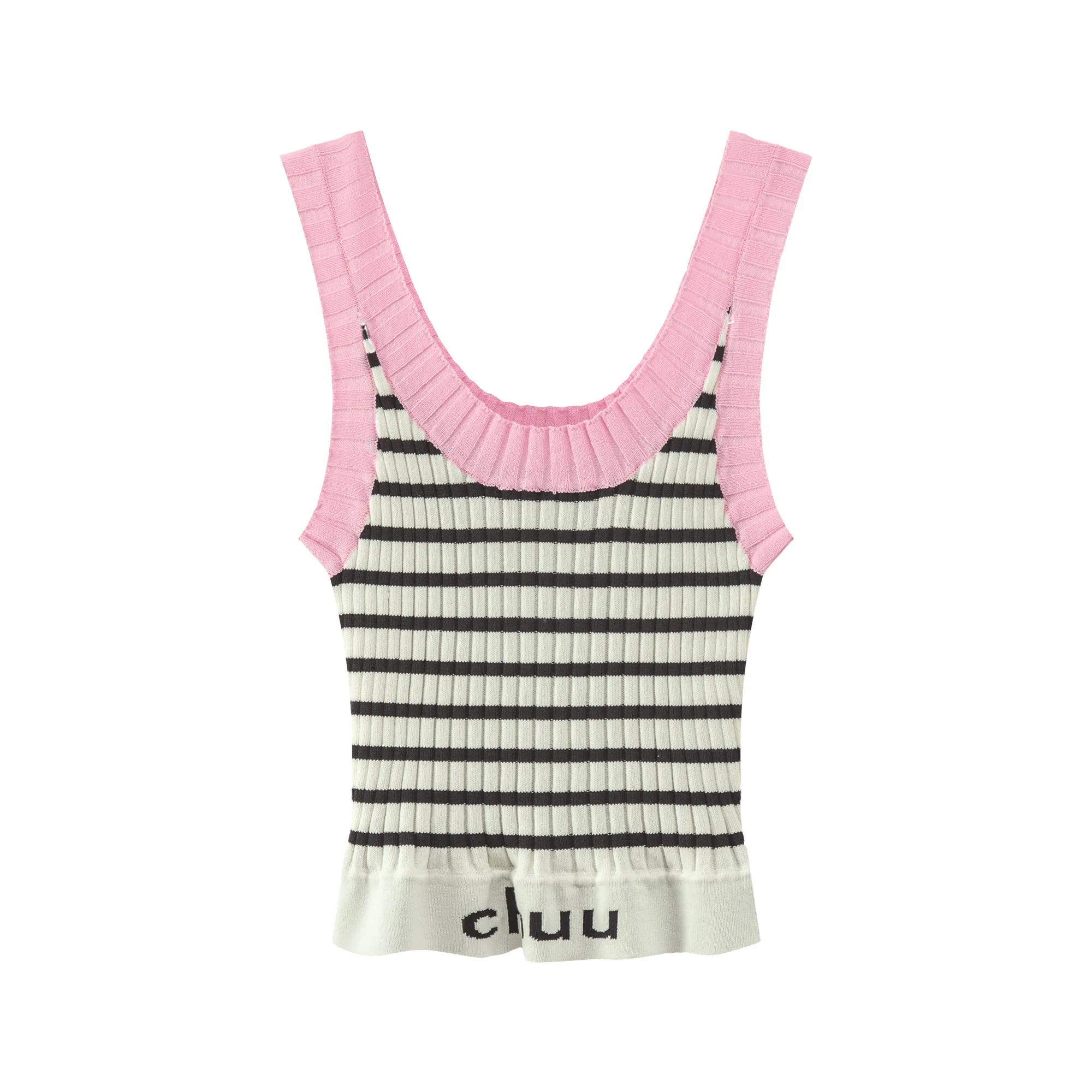 Striped Stretchy Knit Cami Top