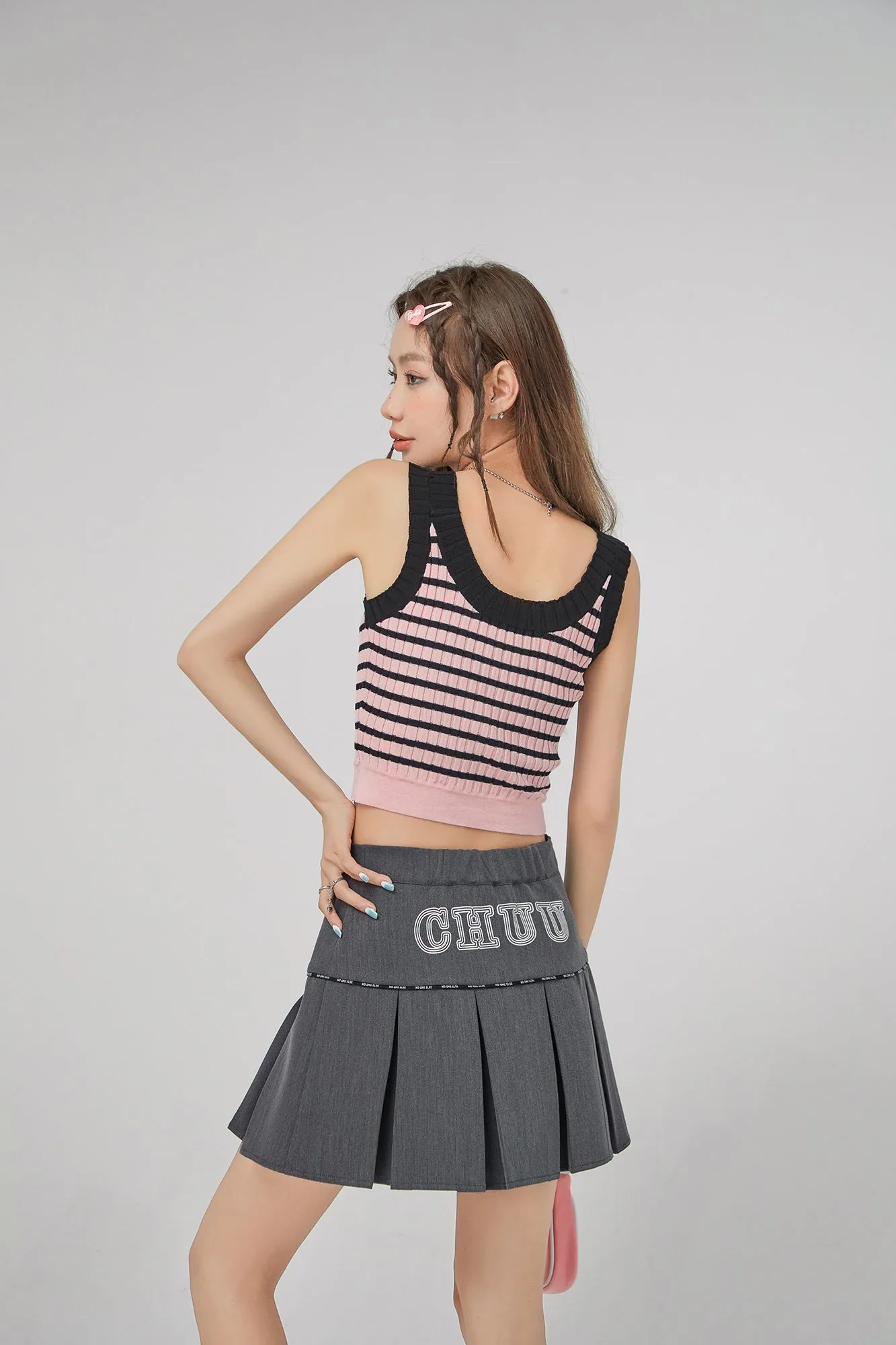 Striped Stretchy Knit Cami Top