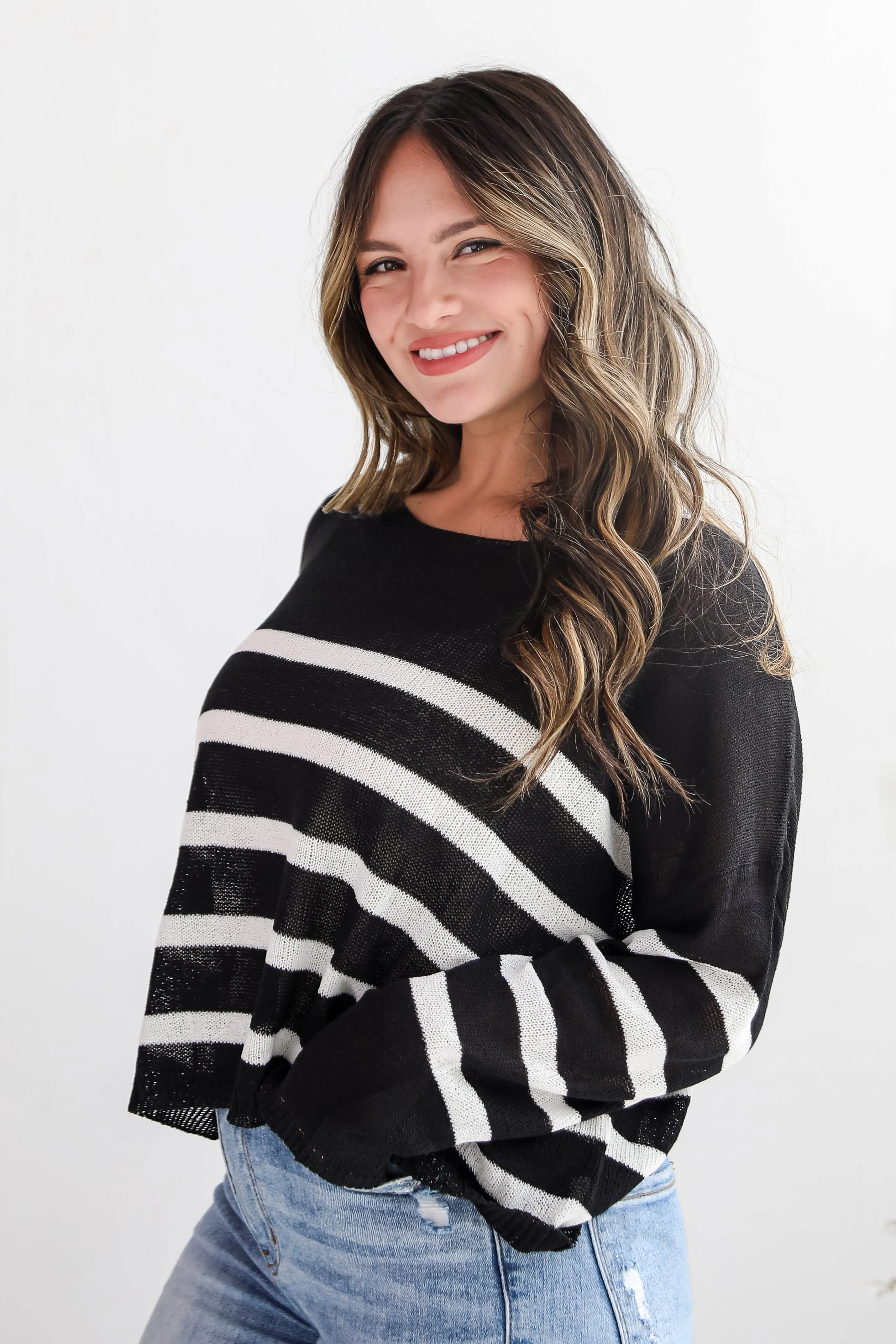 Stylish Promise Striped Lightweight Knit Sweater