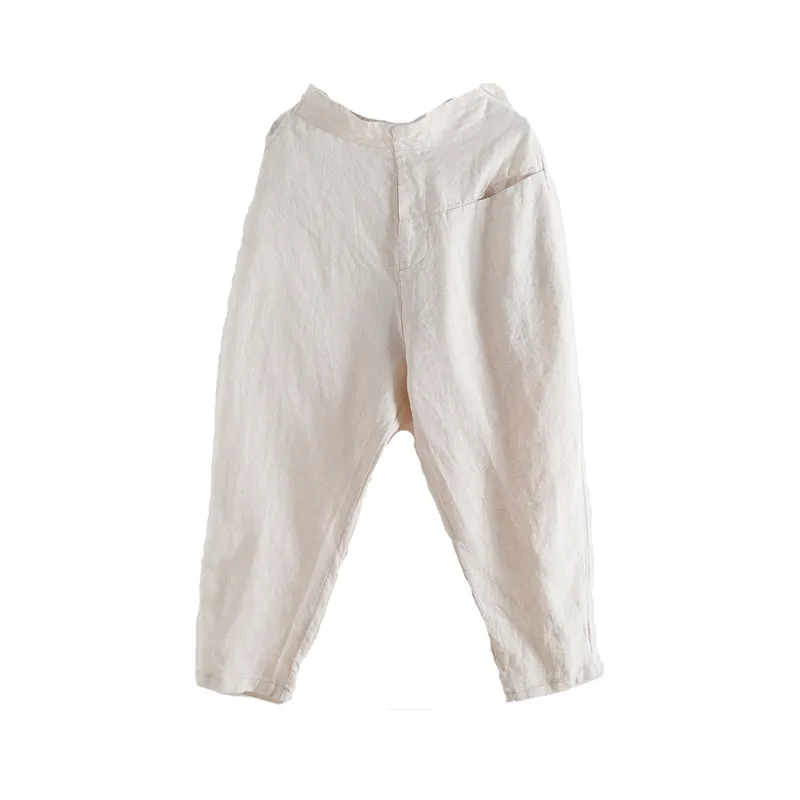 Summer 100% Linen Women Pants AMT96229