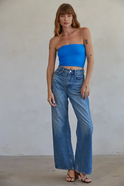 Sun-Kissed Tube Top French Blue