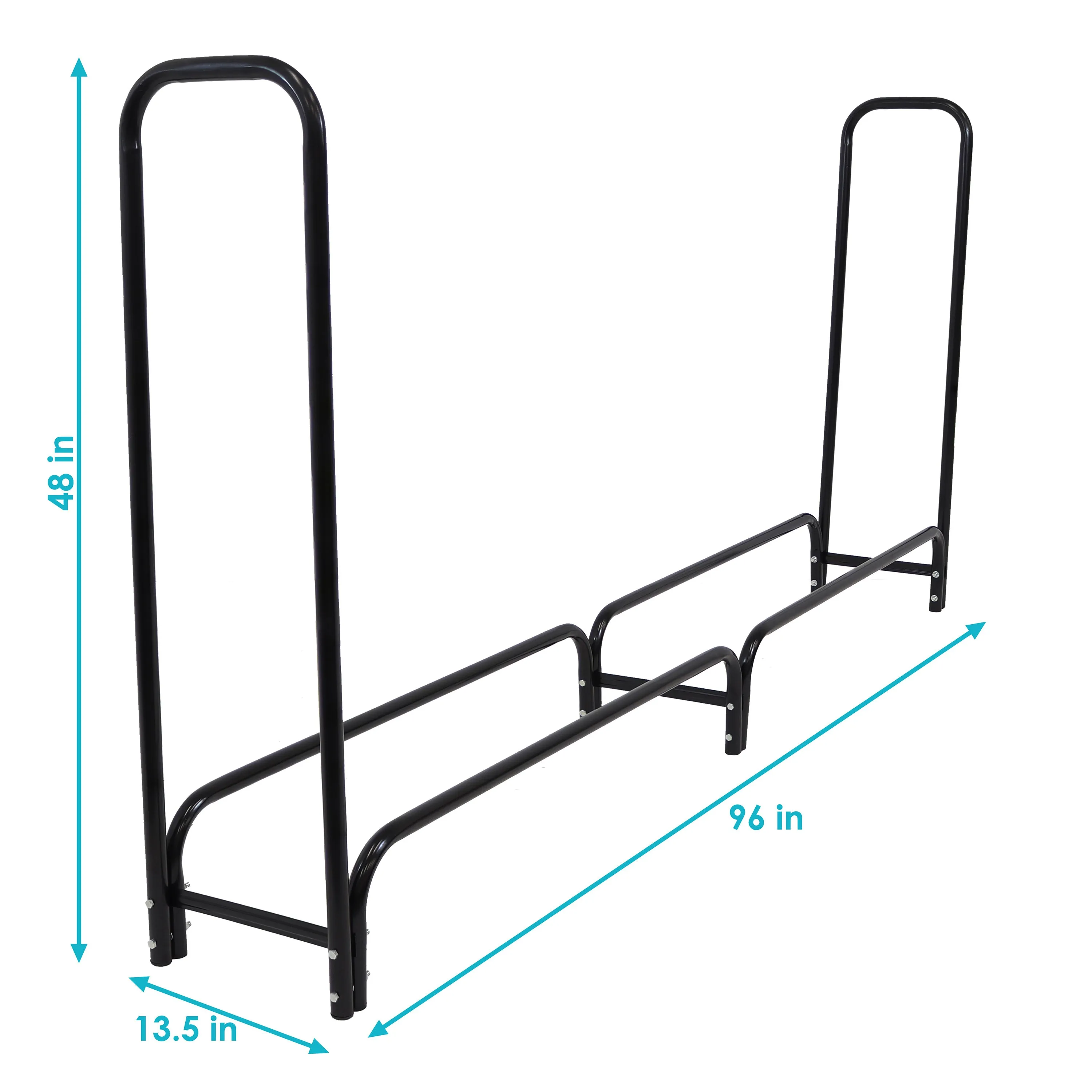 Sunnydaze Outdoor Steel Firewood Log Rack - 8'