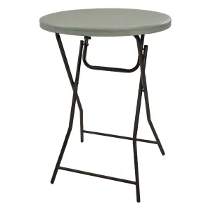 Sunnydaze Plastic Bar-Height Folding Table - 31.75" - Gray