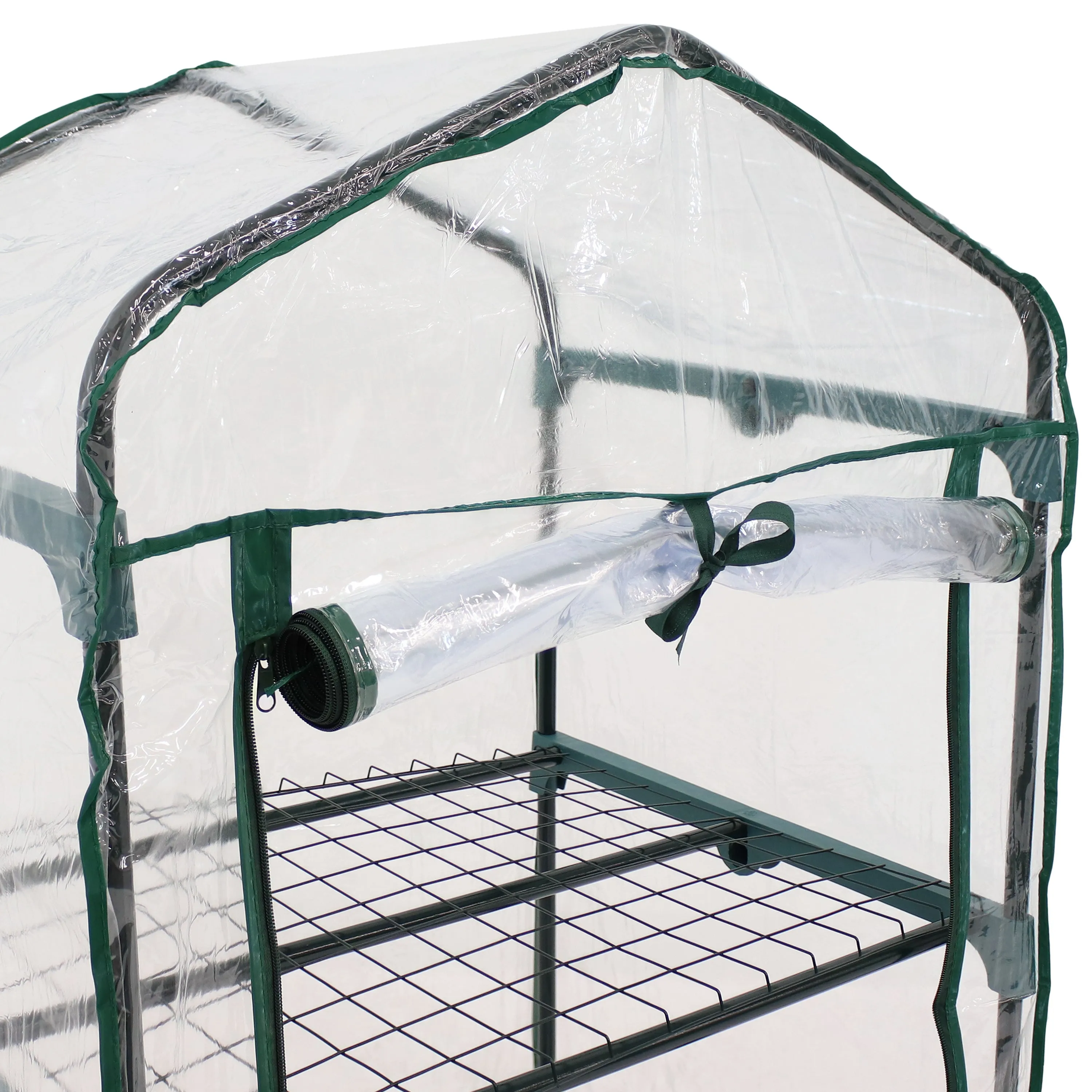 Sunnydaze Portable 3-Tier Mini Greenhouse for Outdoors - Clear