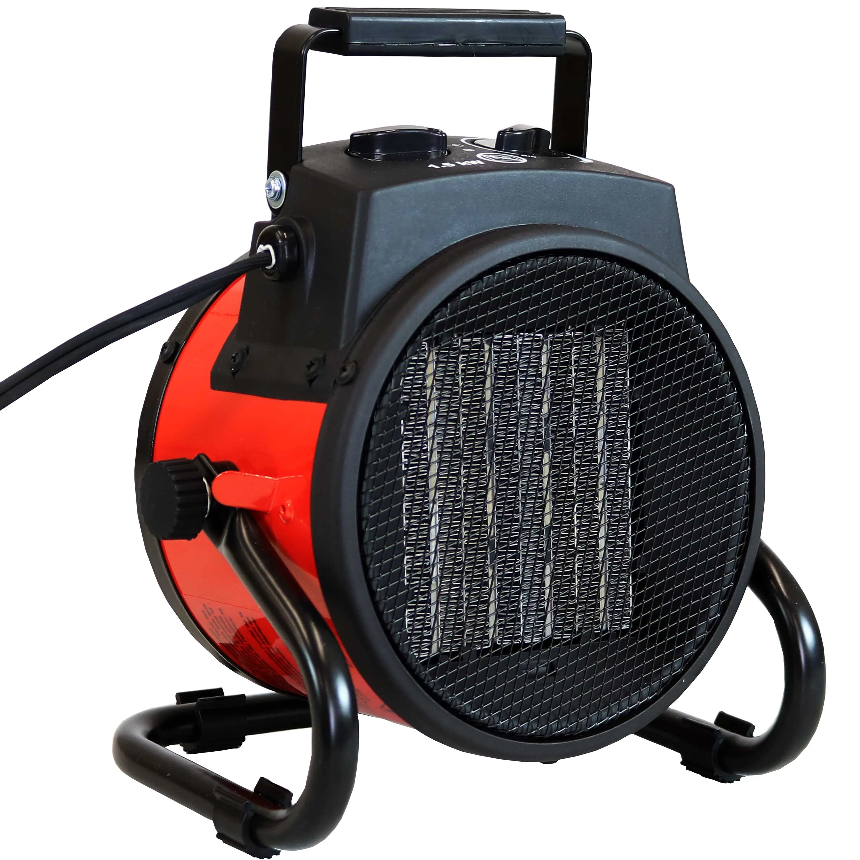 Sunnydaze Portable Ceramic Electric Space Heater with Folding Handle - 750W/1500W