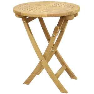 Sunnydaze Premium Teak Wood Round Folding Table