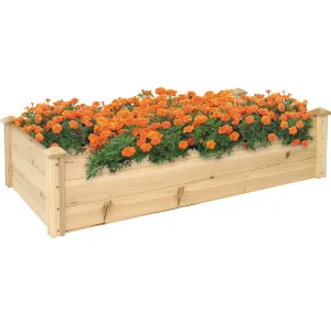 Sunnydaze Rectangular Wood Raised Garden Bed - 24" x 48.25"