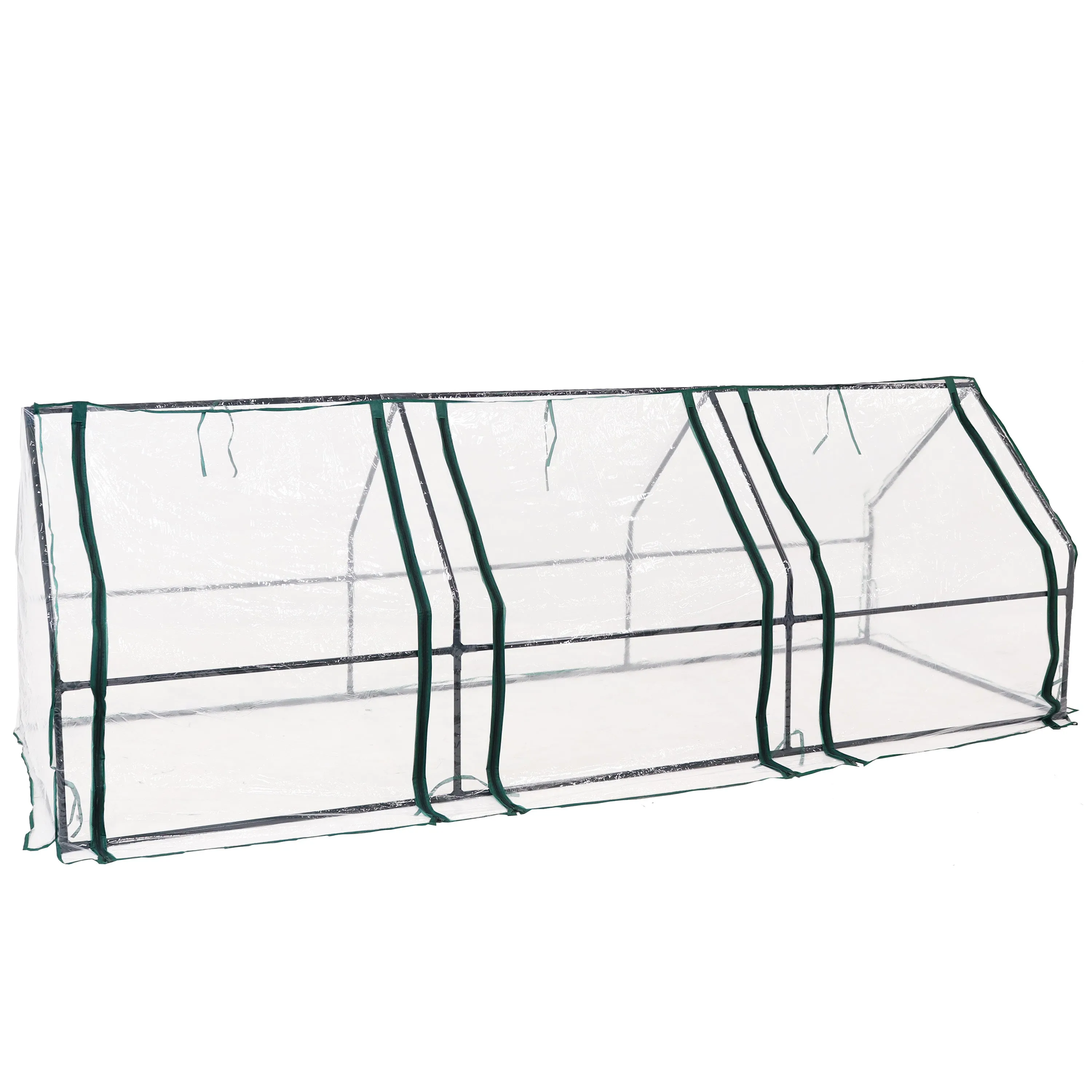 Sunnydaze Seedling Mini Cloche Greenhouse with Zippered Doors - Clear