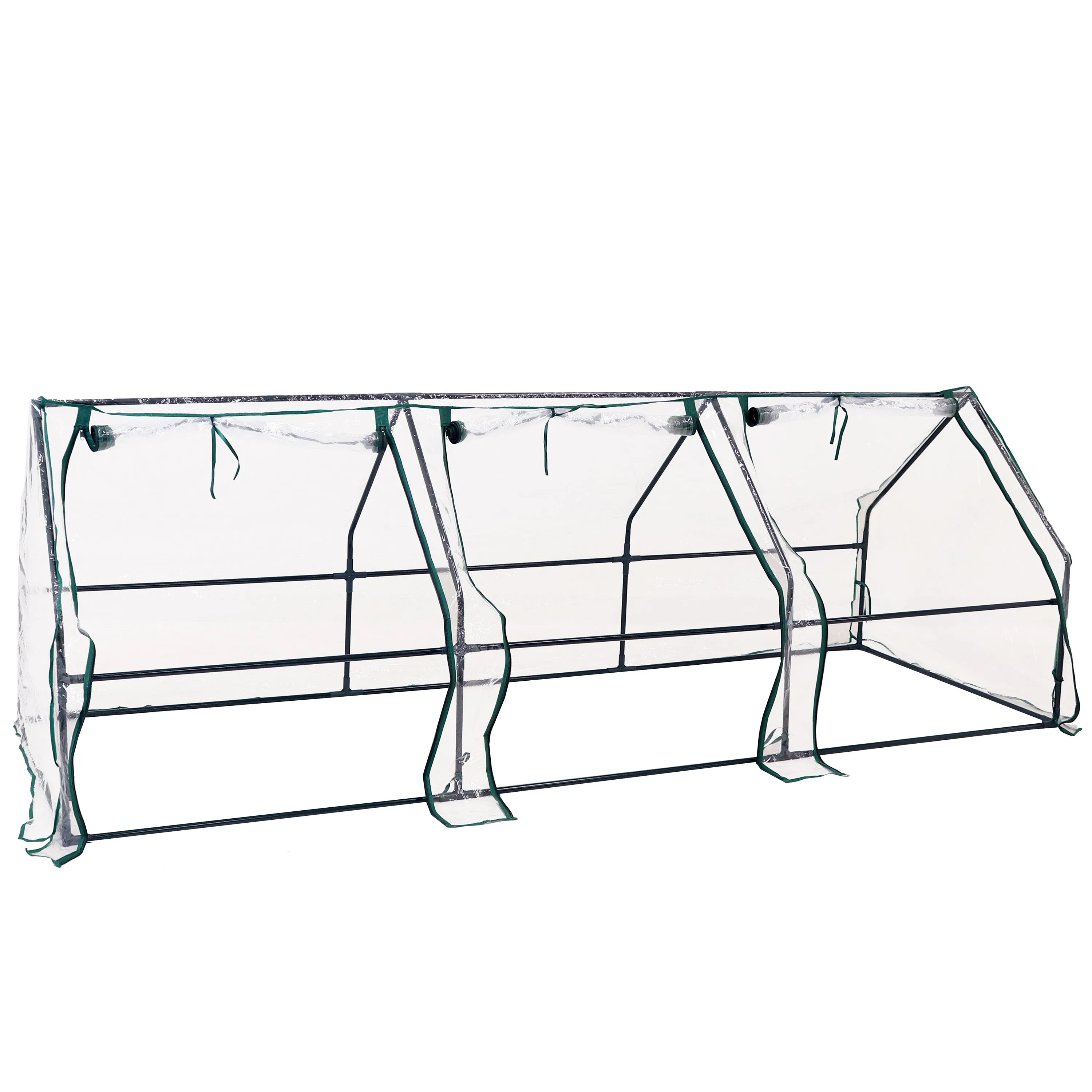 Sunnydaze Seedling Mini Cloche Greenhouse with Zippered Doors - Clear