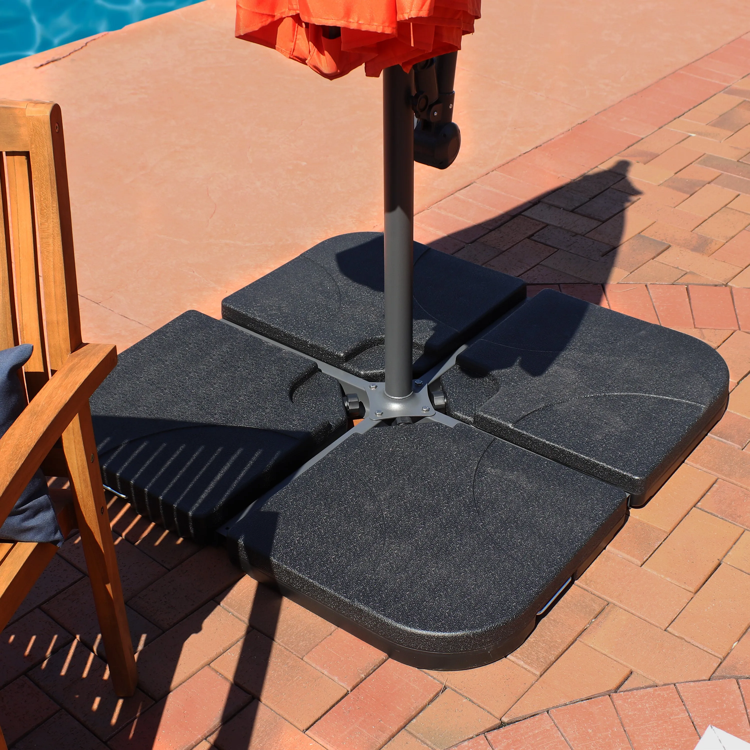 Sunnydaze Set of 4 Heavy-Duty Water/Sand Cantilever Umbrella Base Plates