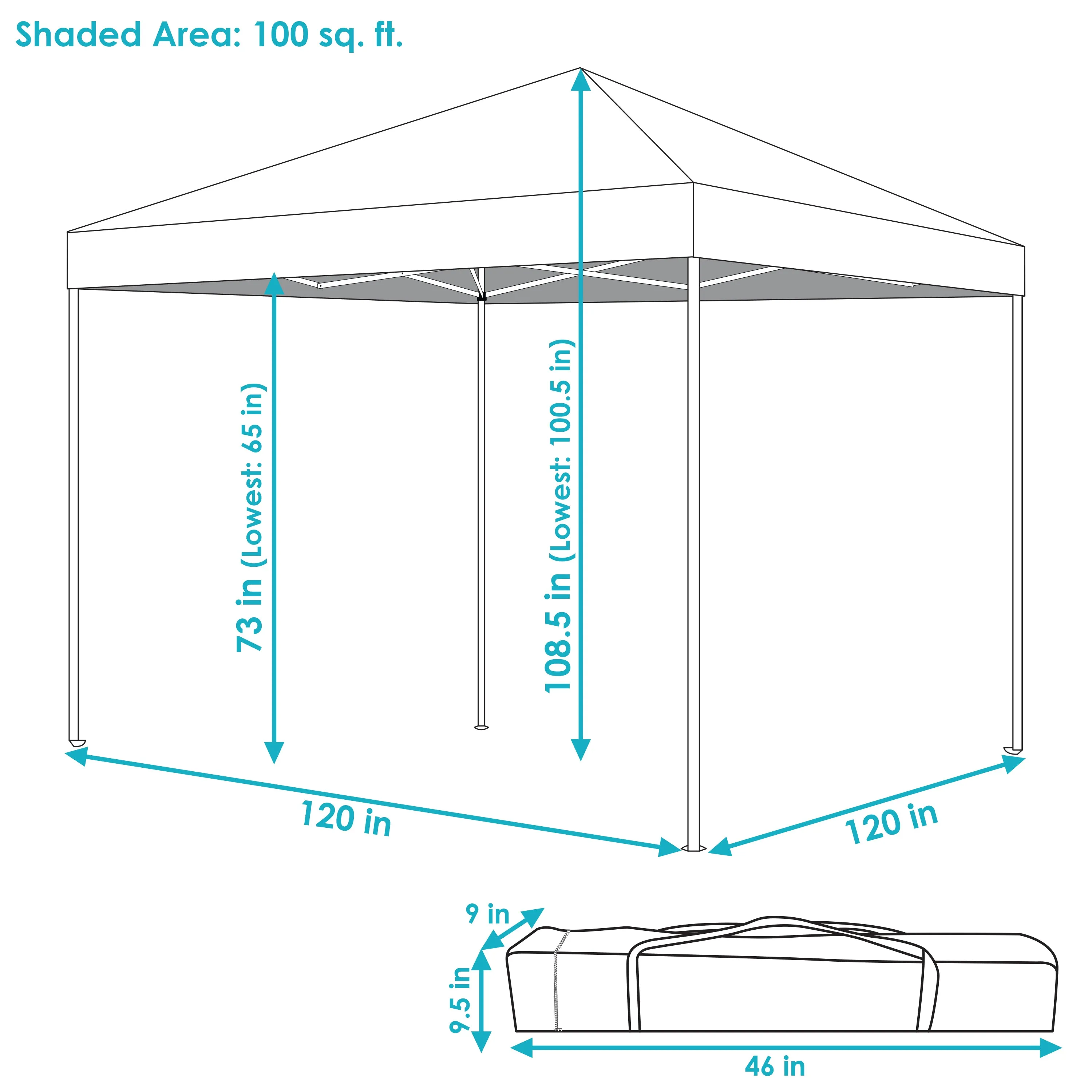 Sunnydaze Standard Pop-Up Canopy with Carry Bag