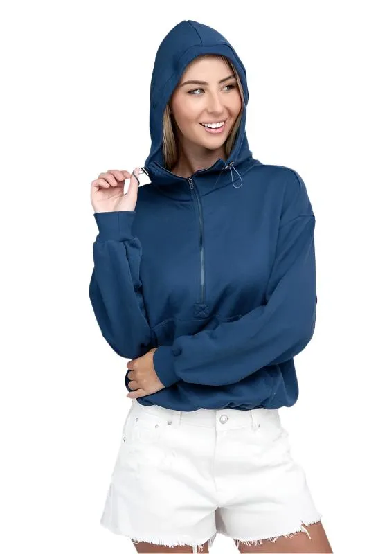 TEEK - Blue Zip Pullover Hoodie