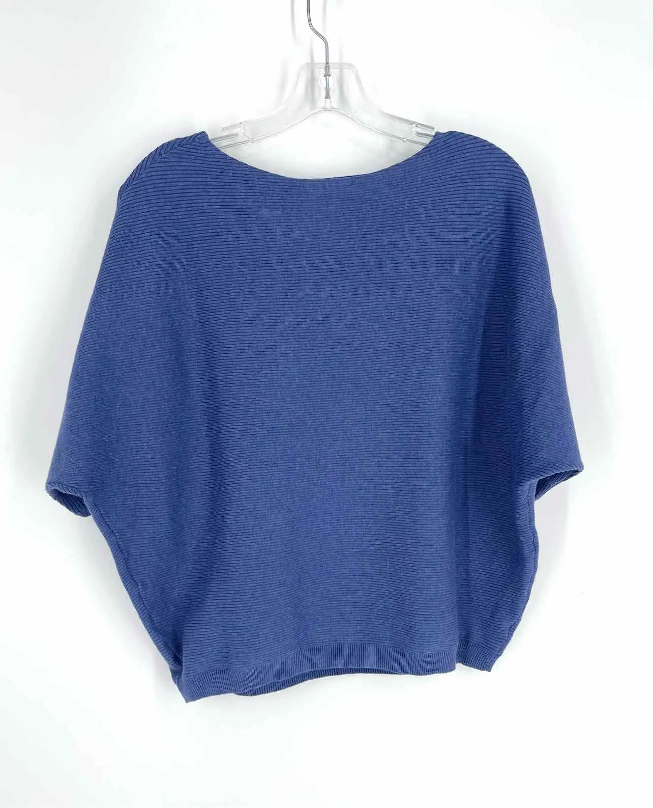 The Reset Size S/M Lt Blue Ribbed Knit Designer Top-Short Sleeve