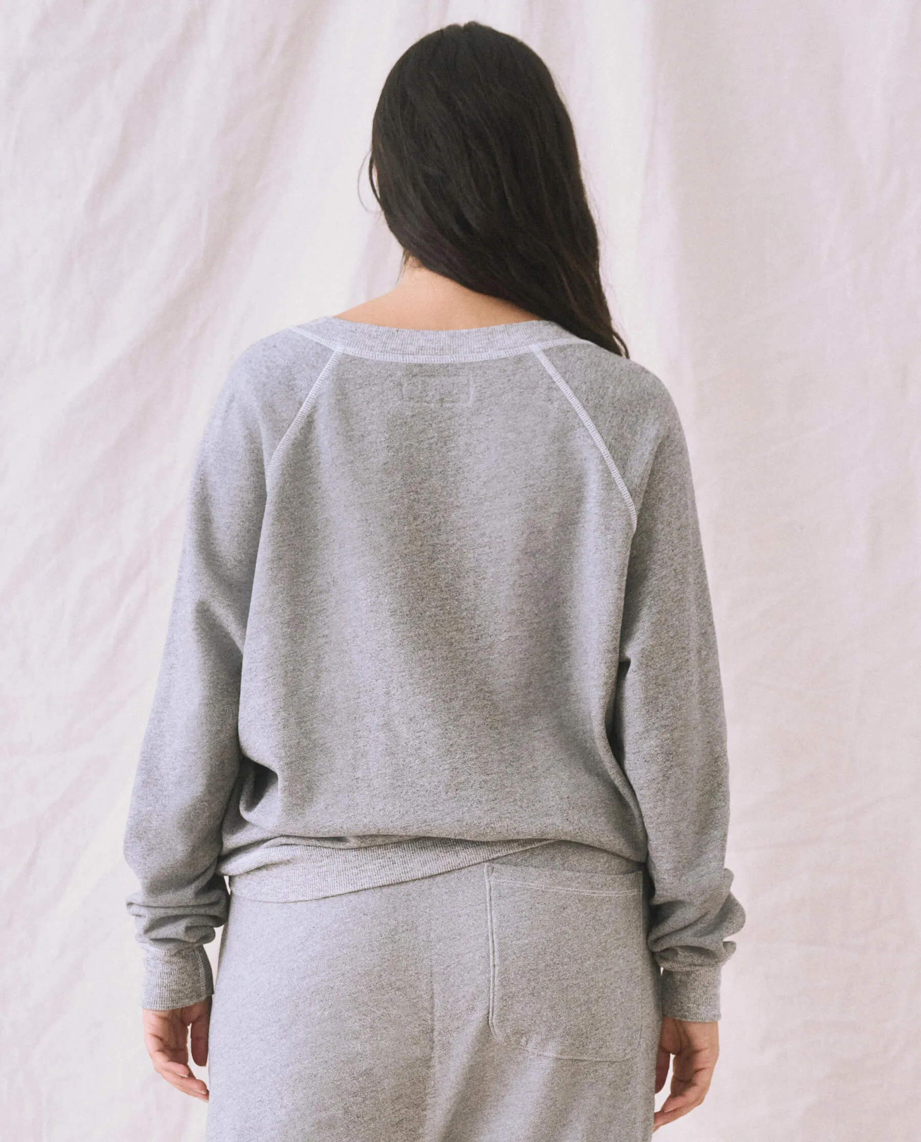 The V-Neck Sweatshirt. -- Varsity Grey