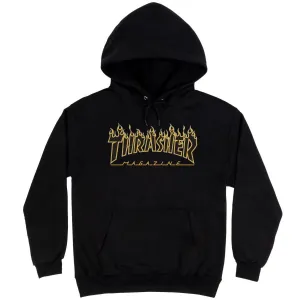 Thrasher Flame Logo Hoodie - Black/Yellow