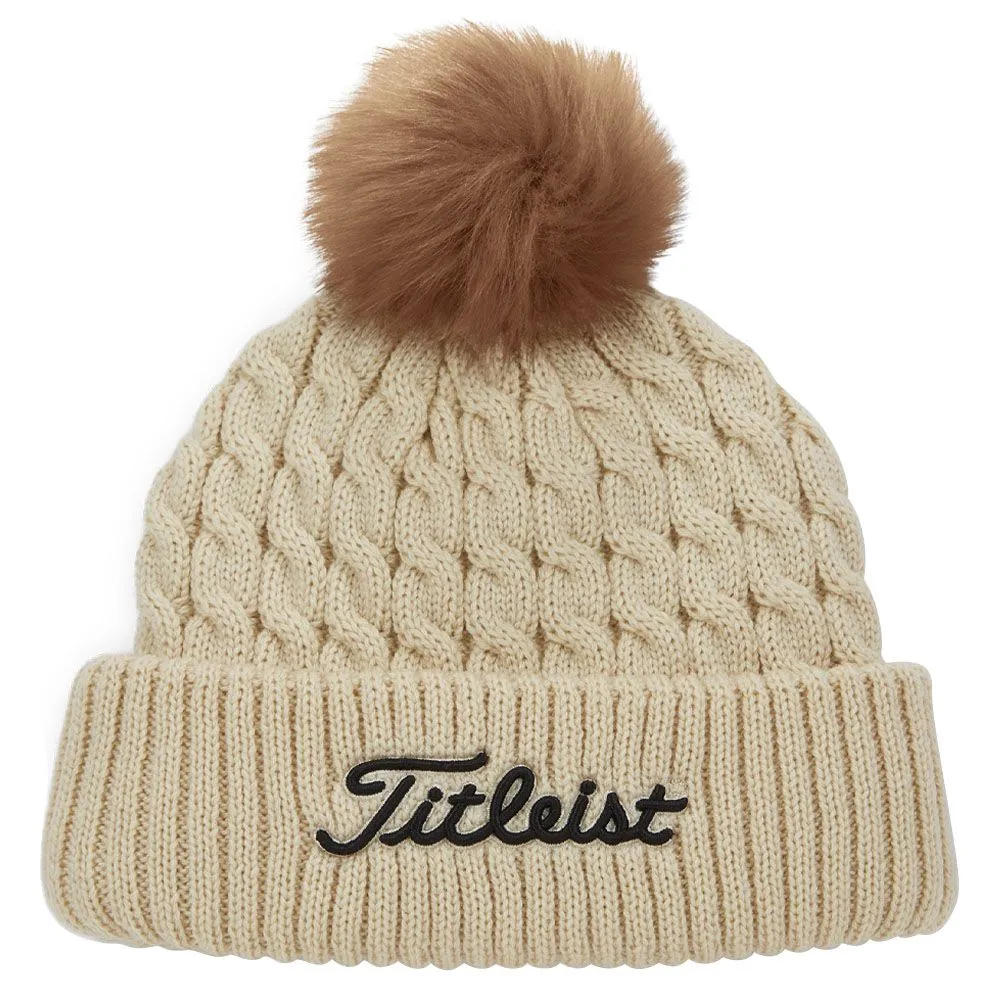 Titleist Cable Knit Pom Pom Golf Beanie 2023