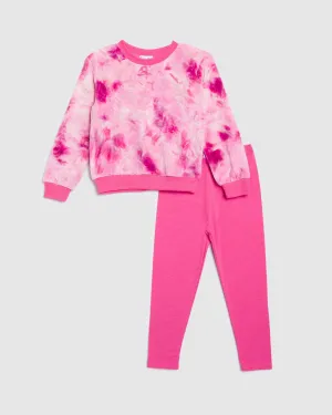 Toddler Girl Velour Tie Dye Sweatshirt Set