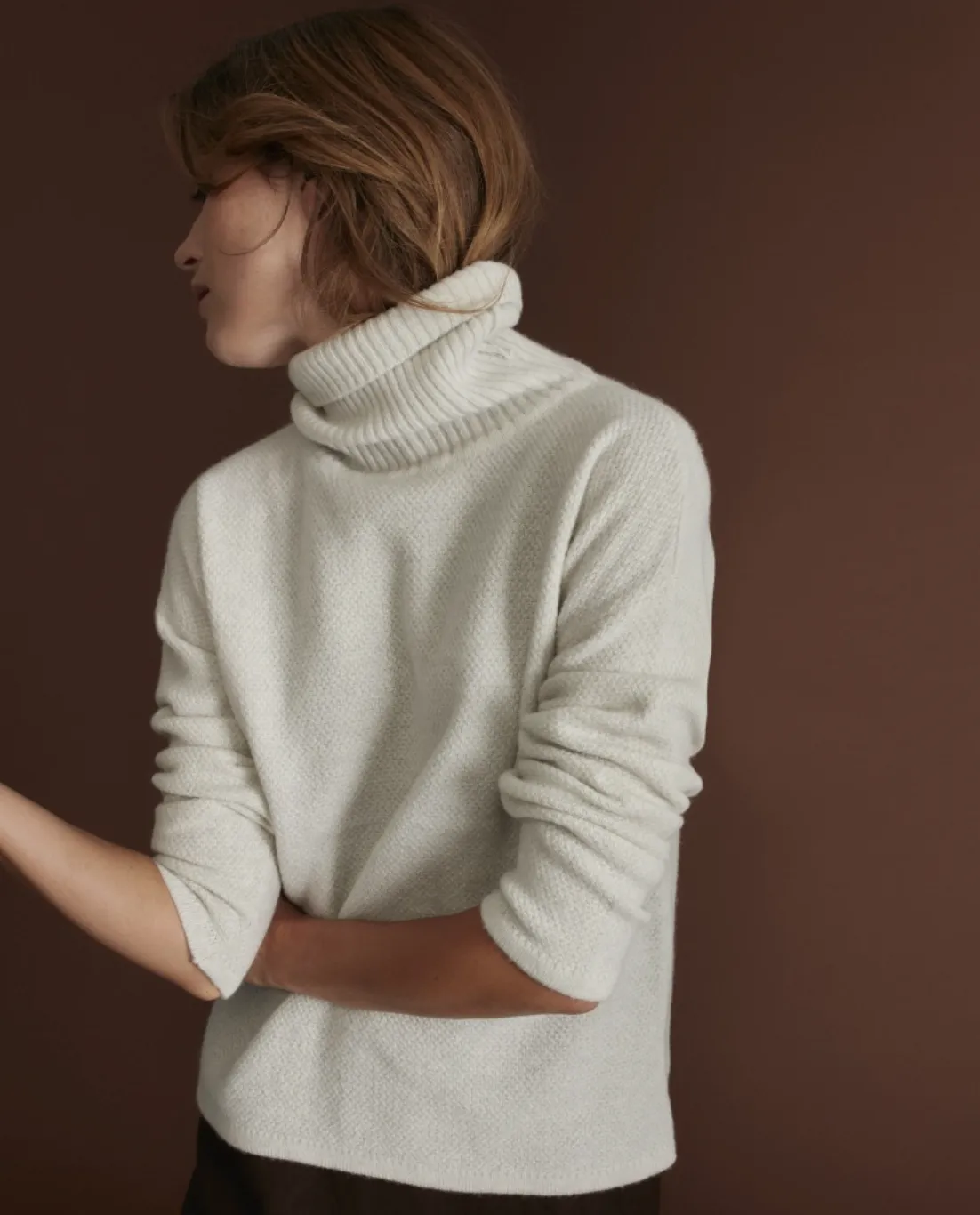 turtle neck - classic fit - crema