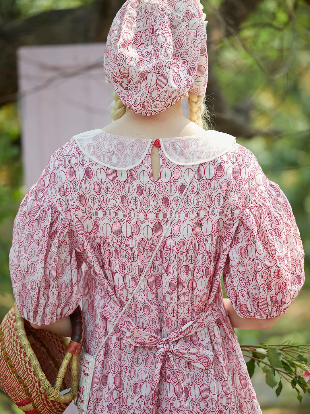 Unlogical Poem Vintage Ramie Embroidered Silk Organza Bonnet Hat