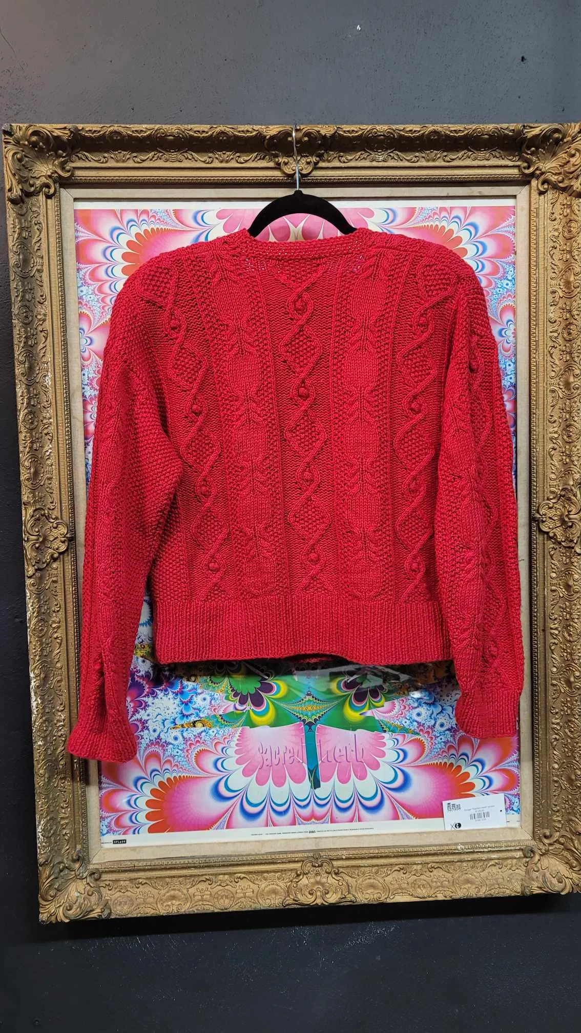 Vintage 90's Red V Neck Cardigan Sweater