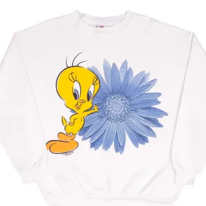 VINTAGE LOONEY TUNES TWEETY FLOWER 1997 SWEATSHIRT SIZE XL