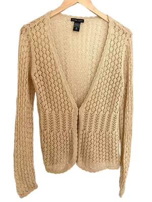 Warm Spring Gold Open-Knit Sweater