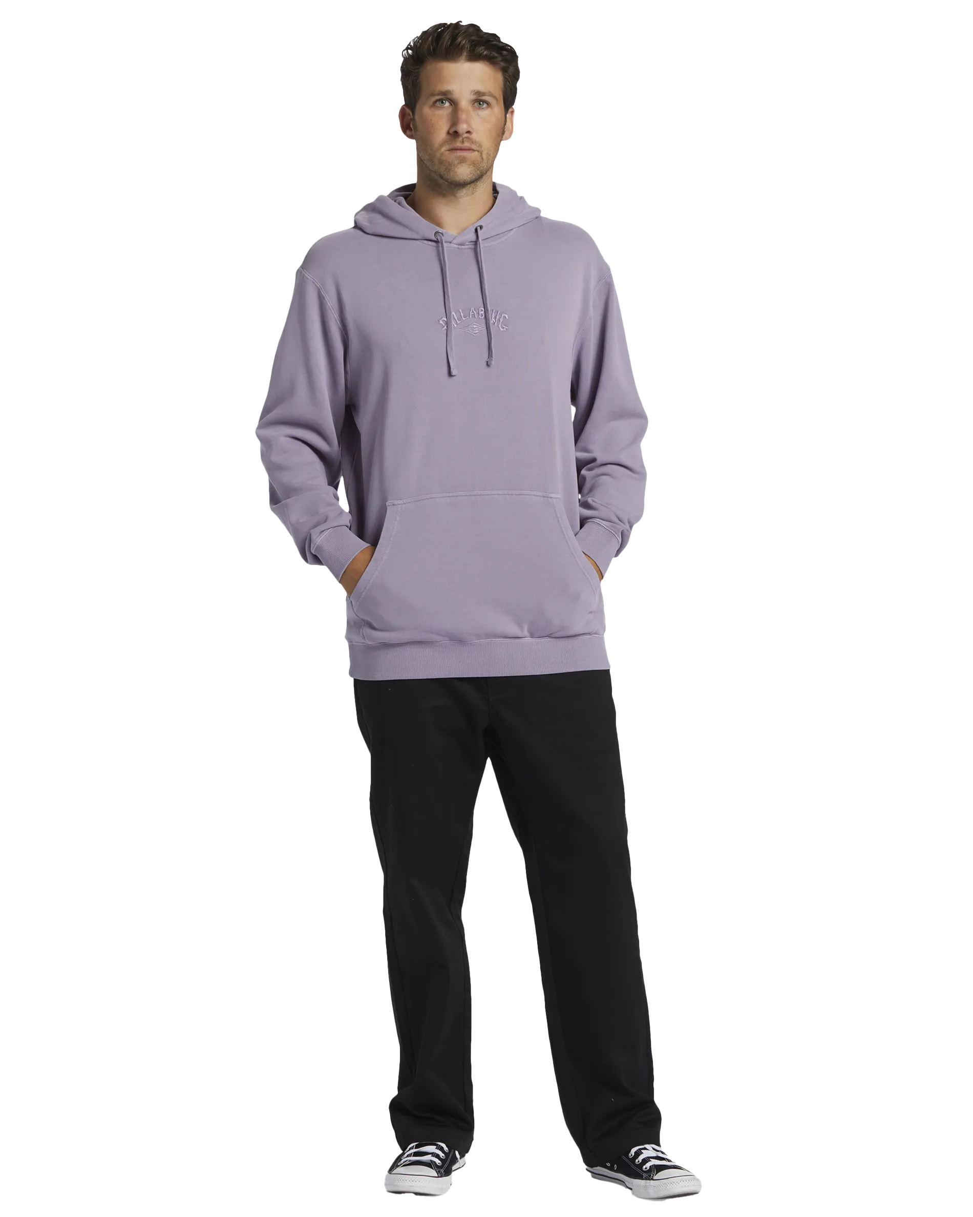 Wave Washed Hoodie in Purple Ash