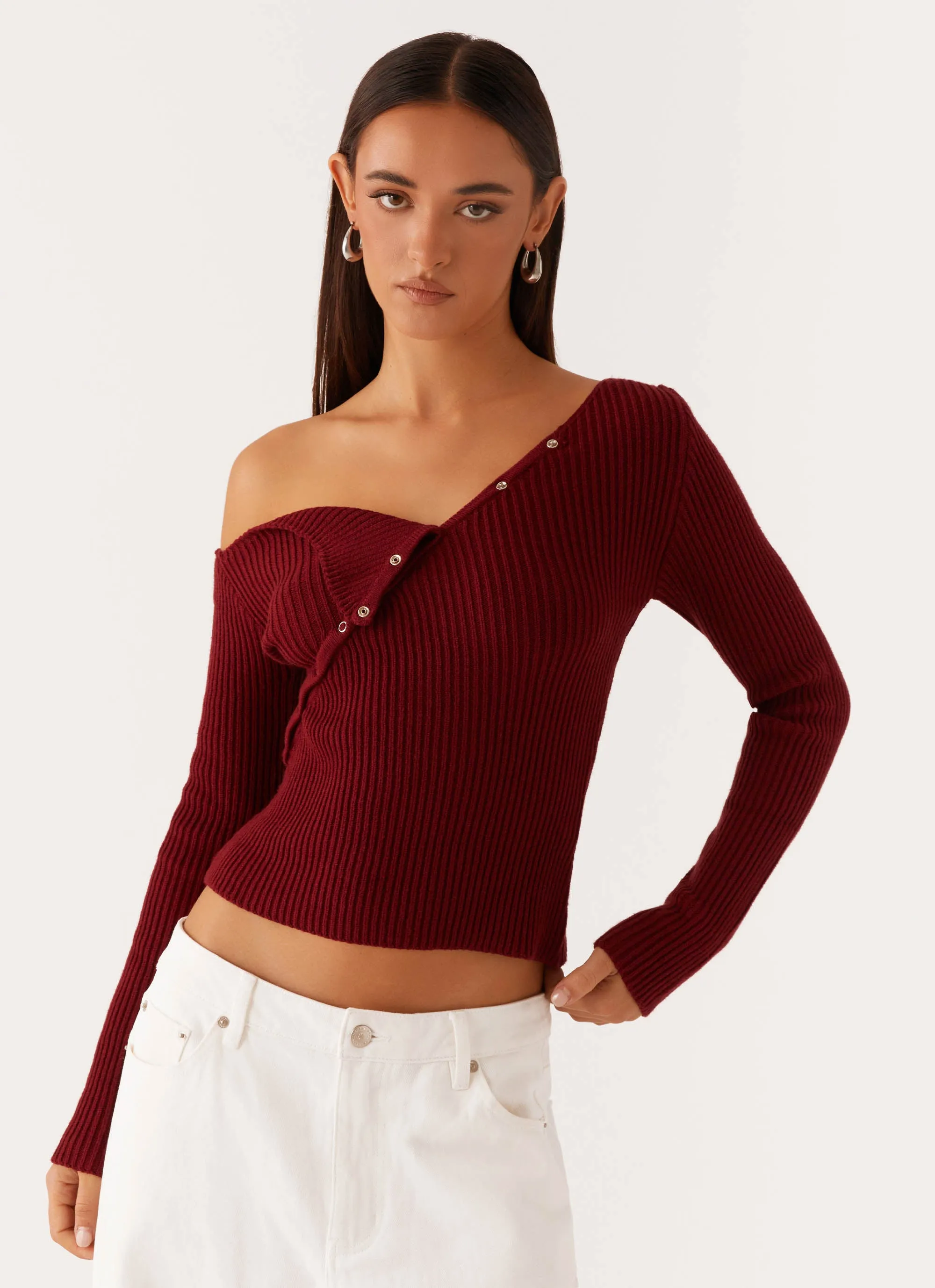 Waverly Knit Top - Maroon