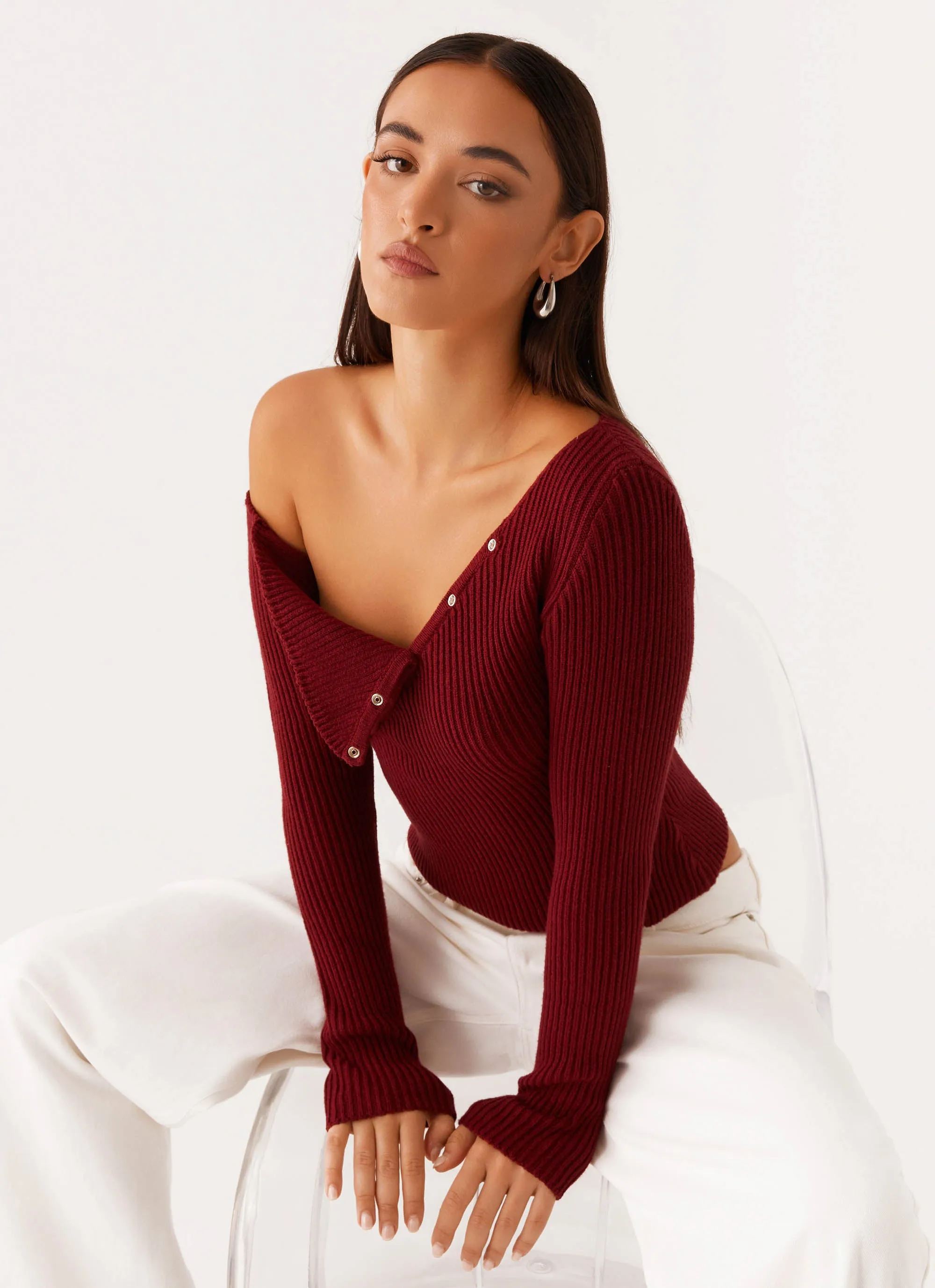 Waverly Knit Top - Maroon