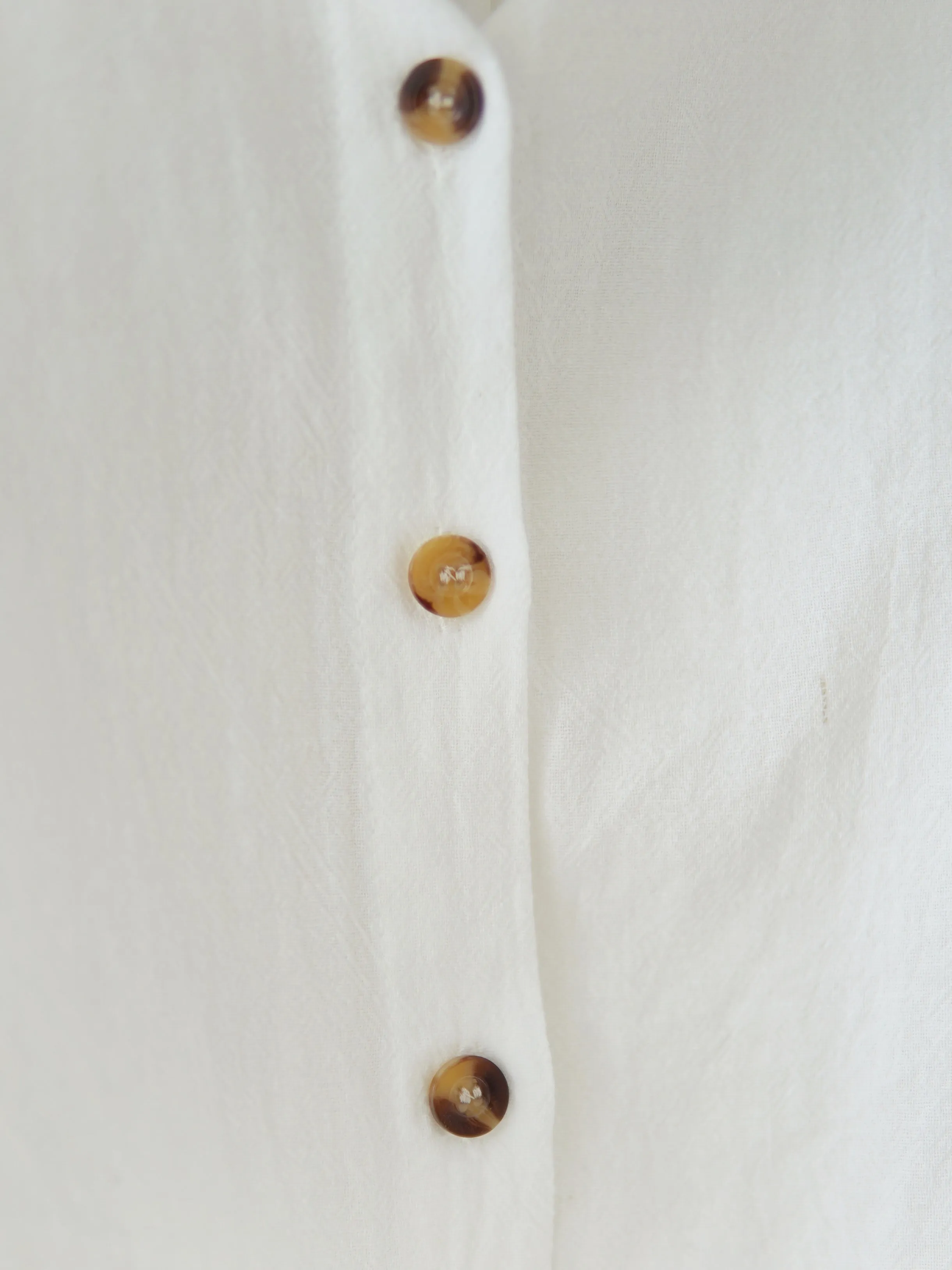 White Linen Button Outer / Top