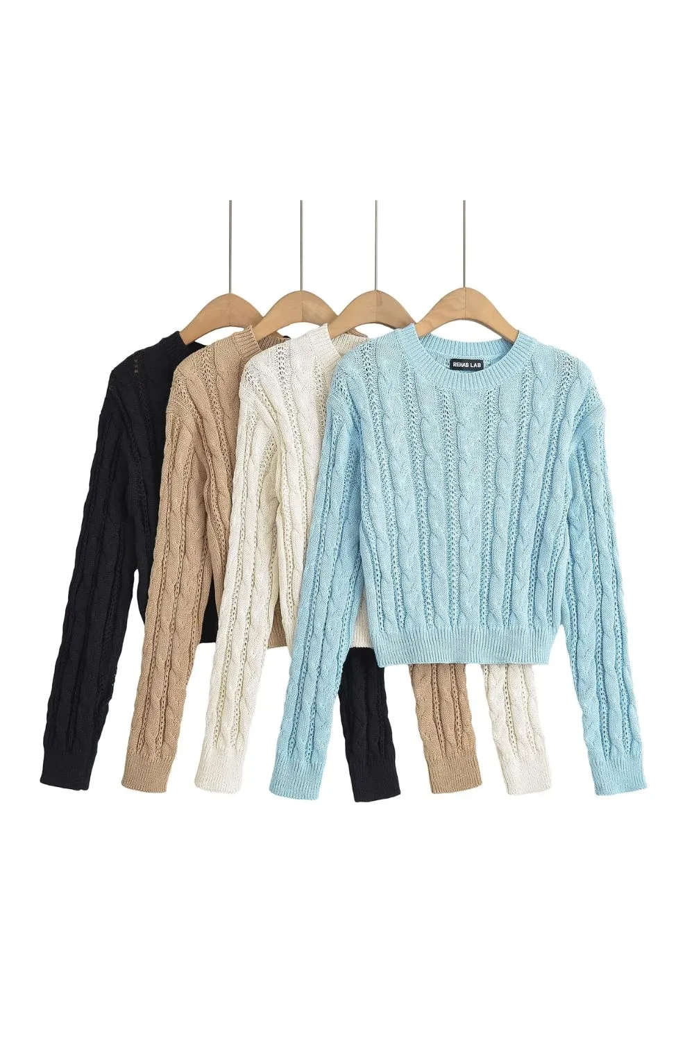 'Willy' Cable Knit Round Neck Pullover Sweater (4 Color)