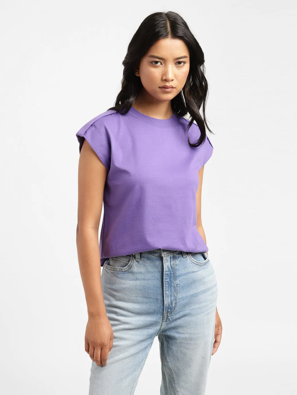 Women's Regular Fit Purple T-Shirt