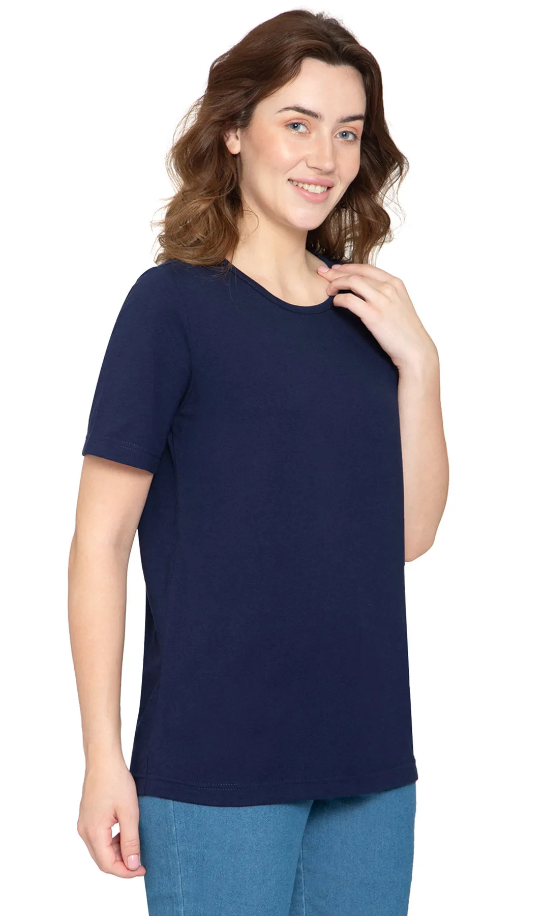 Women's Short Sleeve Crew Neck Knit Tee