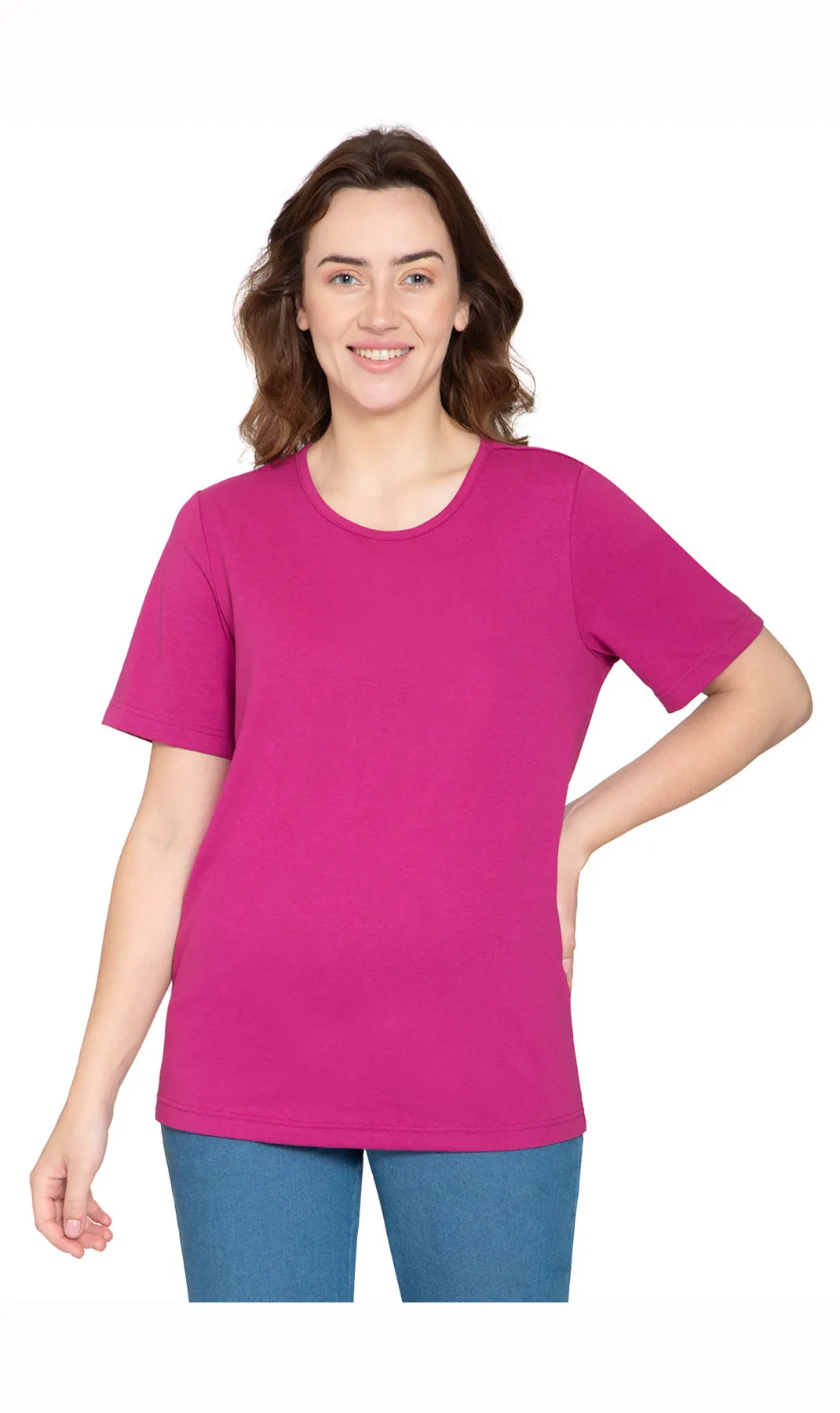 Women's Short Sleeve Crew Neck Knit Tee