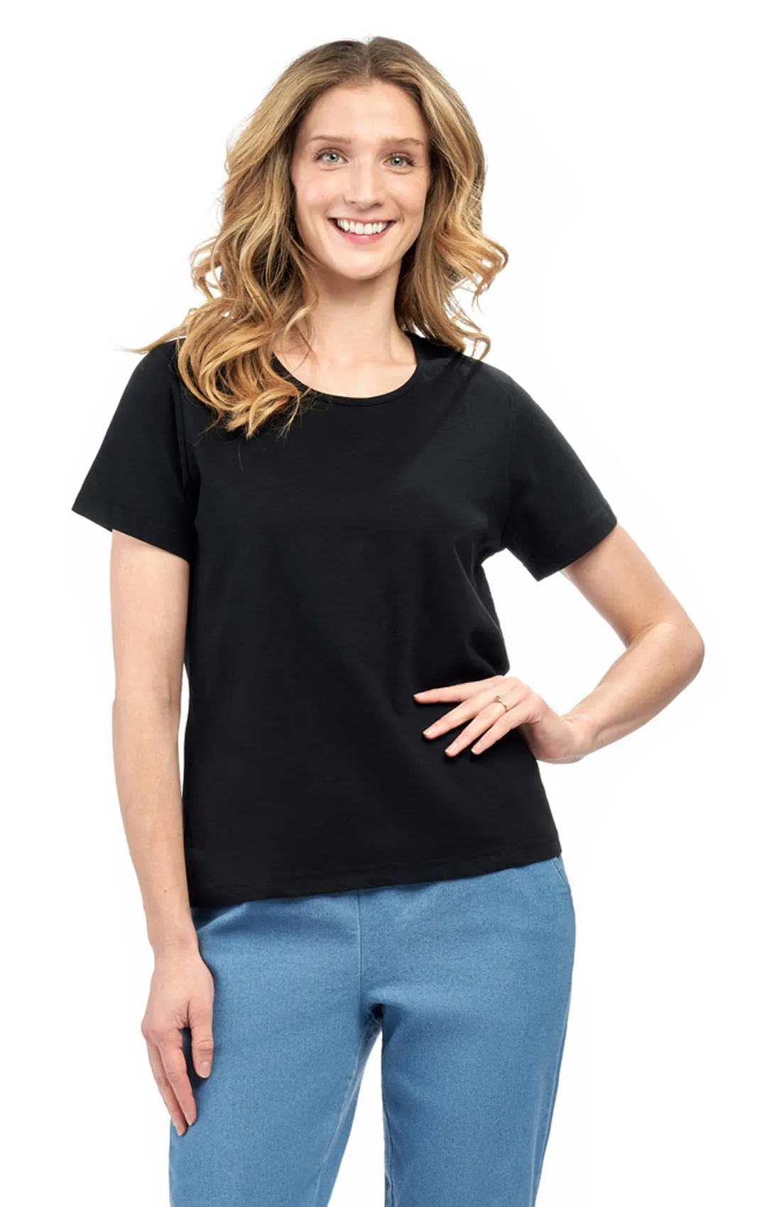 Women's Short Sleeve Crew Neck Knit Tee